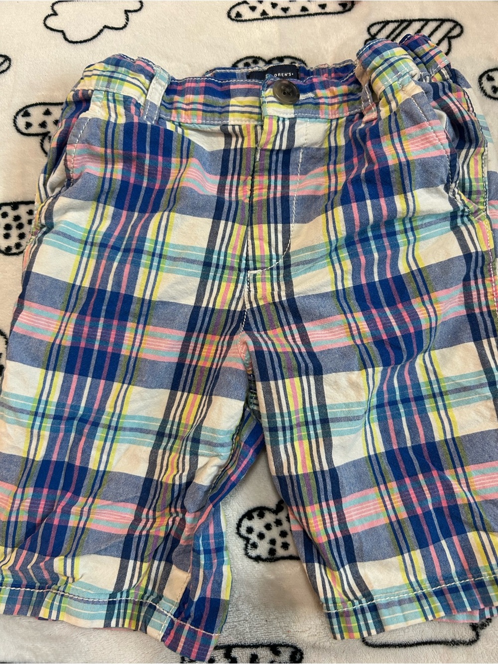 The Children's Place Multicolor Plaid Cotton Shorts - Blue, Pink, Yellow, Cream